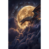Moonlit Dragon Over Lunar Clouds