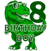 DINO 8 YEARS DINOSAUR 8TH BIRTHDAY