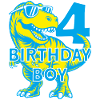 DINO 4 YEARS DINOSAUR 4TH BIRTHDAY