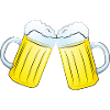 Toasting beer mugs
