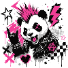 Punk Panda Graffiti Street Art Design
