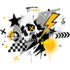Skull Graffiti Blitz Street Art Design