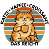 Katze Kaffee Croissant