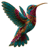 Aztekischer Kolibri Bunt Mosaik