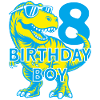 DINO 8 YEARS DINOSAUR 8TH BIRTHDAY