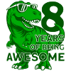 DINO 8 YEARS DINOSAUR 8TH BIRTHDAY