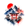 Japan Torii Mountain Sunrise