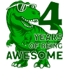 DINO 4 YEARS DINOSAUR 4TH BIRTHDAY