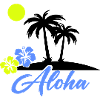 Aloha Hibiscus Neon Script