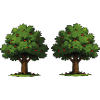 Doppelbaum mit roten Äpfeln