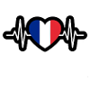 France Heartbeat Sticker