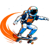 Skateboard d’astronaute dans l’espace