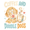 Coffee Dog Doodle Motif