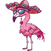 Flamingo Comic Funny Sombrero