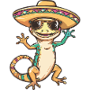 Lizard Comic Funny Sombrero