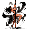 Sexy Pole Dance Silhouette – Athletic & Elegant