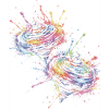 Mehrfarbige Drehkerle-Splash-Kunst