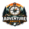 Adventure Awaits Outdoor Compass Design 