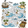 Treasure Route Pirate Island Map