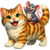 Happy Cat with Playful Mouse