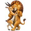 Love Cuddle Lion Gazelle