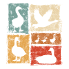 Geese In Motion - Retro Farm Graphic
