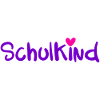 Schulkind Herz lila pink