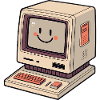 Retro computer kawaii smile