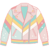 Diagonal pastel bow jacket