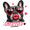 Obsessed French Bulldog Heart Sunglasses