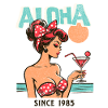 Aloha Pinup-Strandstil 1985