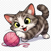 Kitten with ball of wool