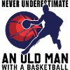 Dunk silhouette with red ball circle