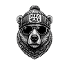 Bear: hat and sunglasses
