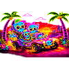 Neon Skull Safari Jeep Vibes