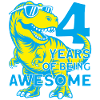 DINO 4 YEARS DINOSAUR 4TH BIRTHDAY