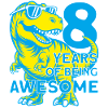 DINO 8 YEARS DINOSAUR 8TH BIRTHDAY