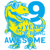 DINO 9 YEARS DINOSAUR 9TH BIRTHDAY