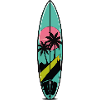 Sunset Palm Trees Surfboard