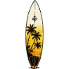Sunset on the surfboard