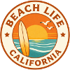 Beach Life California Surf Badge
