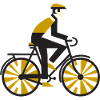 Goldene Radfahrer-Silhouette