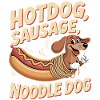 Noodle Dog Hotdog Design