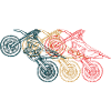 Motorcycle Triptych Line Art