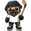 Süßer Mops Eishockeyspieler Comic Cartoon