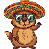 Beaver Comic Funny Sombrero