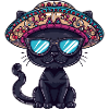 Panther Comic Funny Sombrero