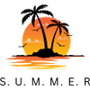Sunset Island Palm Trees Silhouette Summer