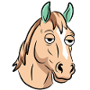 Sleepy Horse Cartoon Face