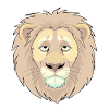 Sleepy Lion Cartoon Face